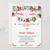 サンタ赤ちゃん服クリスマス冬の赤ちゃんシャワー 招待状 (正面)