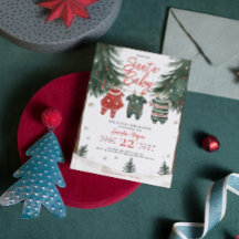 サンタ赤ちゃん服ラインパインツリーベビーシャワー