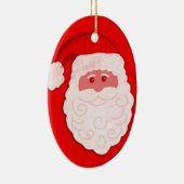 サンタ赤と白カスタムメッセージ セラミックオーナメント (右)