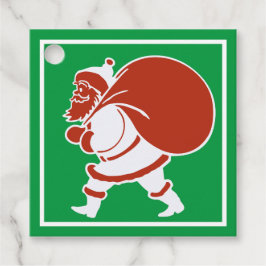 サンタ赤と白クロース フェイバータグ