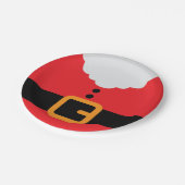 サンタ赤と白スーツのクリスマスパーティー ペーパープレート (アングル)