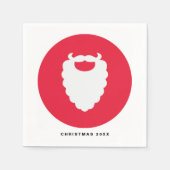 サンタ赤と白ヒードホモダンリデイ スタンダードカクテルナプキン (正面)