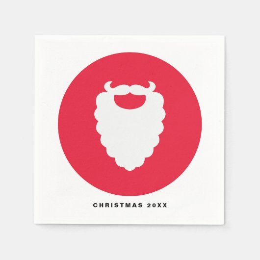 サンタ赤と白ヒードホモダンリデイ スタンダードカクテルナプキン (正面)