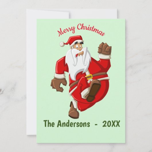 サンタ走ーのクリスマスモノグラム 招待状 (正面)