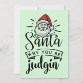 サンタ走ーのクリスマスモノグラム 招待状 (裏面)