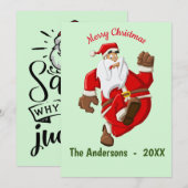 サンタ走ーのクリスマスモノグラム 招待状 (正面/裏面)