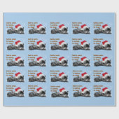 サンタ足はブルドッグフランスののクリスマス ラッピングペーパー (フラット)