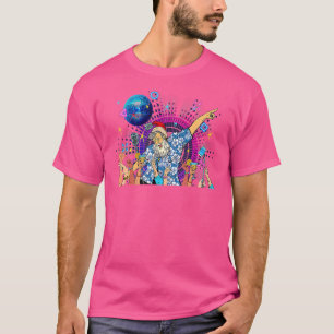 サンタ踊りディスコパーティーレトロ80sサマークリスティム tシャツ