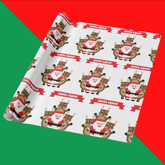 サンタ軍団 クリスマスのトナカイ ジョークグッズ ラッピングペーパー