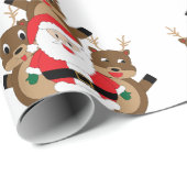サンタ軍団 クリスマスのトナカイ ジョークグッズ ラッピングペーパー (ロールコーナー)