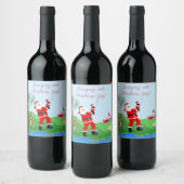 サンタ遊がマルティーニパーティーで水から出た ワインラベル (ボトル)