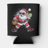 サンタ遊さんのソフトボール投手クリスマススポーツ 缶クーラー (正面)
