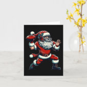 サンタ遊のアメリカンフットボールのクリスマスウィメンズ カード (黄色い花)