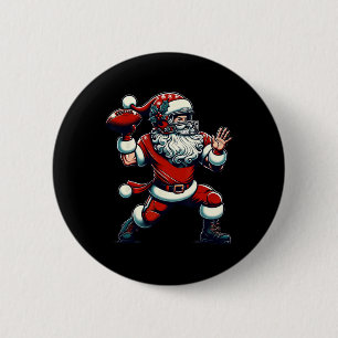 サンタ遊のアメリカンフットボールのクリスマスウィメンズ 缶バッジ
