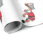 サンタ遊のバスケットボールクリスマススポーツ愛好家 ラッピングペーパー (ロールコーナー)