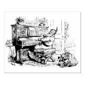 サンタ遊のピアノクリスマスモーニング ラバースタンプ (インプリント)