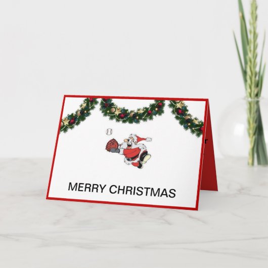 サンタ遊の野球のクリスマスカード シーズンカード (正面)
