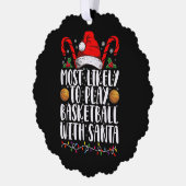 サンタ遊クリスマスでバスケットボールする可能性が最も高い オーナメントカード (左)