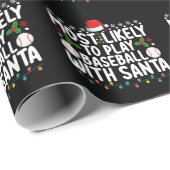 サンタ遊ク・クリスマスで野球をする ラッピングペーパー (ロールコーナー)