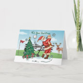 サンタ遊ゴルフ – クリスマス前 カード (正面)