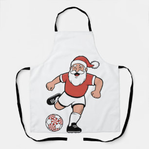 サンタ遊サッカーのクリスマスプレーヤースポーツ エプロン