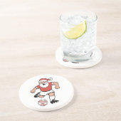 サンタ遊サッカーのクリスマスプレーヤースポーツ コースター (側面)