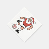 サンタ遊サッカーのクリスマスプレーヤースポーツ スタンダードカクテルナプキン (角)