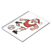 サンタ遊サッカーのクリスマスプレーヤースポーツ ノートブック (左側)