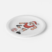 サンタ遊サッカーのクリスマスプレーヤースポーツ ペーパープレート (アングル)