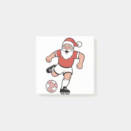 サンタ遊サッカーのクリスマスプレーヤースポーツ ポストイット (正面)