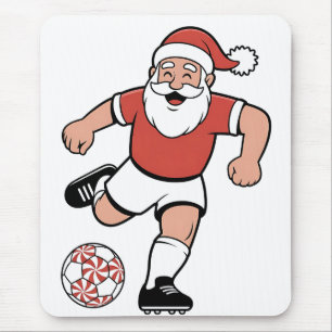 サンタ遊サッカーのクリスマスプレーヤースポーツ マウスパッド