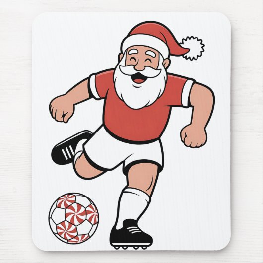 サンタ遊サッカーのクリスマスプレーヤースポーツ マウスパッド (正面)