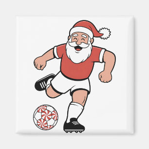 サンタ遊サッカーのクリスマスプレーヤースポーツ マグネット