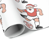 サンタ遊サッカーのクリスマスプレーヤースポーツ ラッピングペーパー (ロールコーナー)