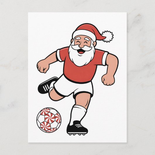 サンタ遊サッカーのクリスマスプレーヤースポーツ 案内ポストカード (正面)