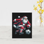 サンタ遊サッカースポーツクリスマス女性男児 カード (黄色い花)