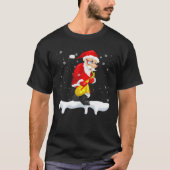 サンタ遊サックスのクリスマスサンタサクソフォン Tシャツ (正面)