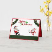 サンタ遊スのサッカークリスマスカード カード (黄色い花)