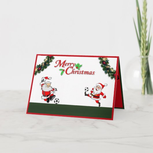 サンタ遊スのサッカークリスマスカード カード (正面)