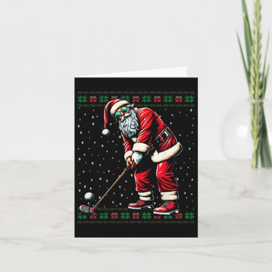 サンタ遊ズ・ゴルフの醜いクリスマスセーター カード (正面)