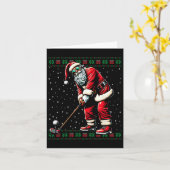 サンタ遊ズ・ゴルフの醜いクリスマスセーター カード (黄色い花)