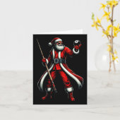 サンタ遊ビリヤード男子クリスマスビリヤー カード (黄色い花)