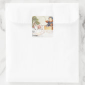 サンタ遊ヴィンテージクリスマスプレゼントラベル スクエアシール (バッグ)