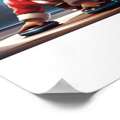 サンタ遊ーのカーリング岩 ポスター (角)