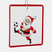 サンタ遊ーのサッカーのクリスマスオーナメント セラミックオーナメント (右)