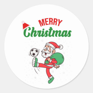 サンタ遊ーのサッカークール ラウンドシール