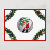 サンタ遊ー野球のクリスマスポストカード シーズンポストカード (正面)