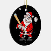 サンタ遊ー野球パジャマシャツ野球 セラミックオーナメント (右)