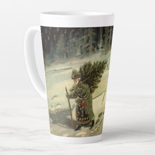 サンタ運クロースの木 カフェラテマグ (左アングル)