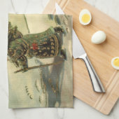 サンタ運クロースの木 キッチンタオル (四つ折り)